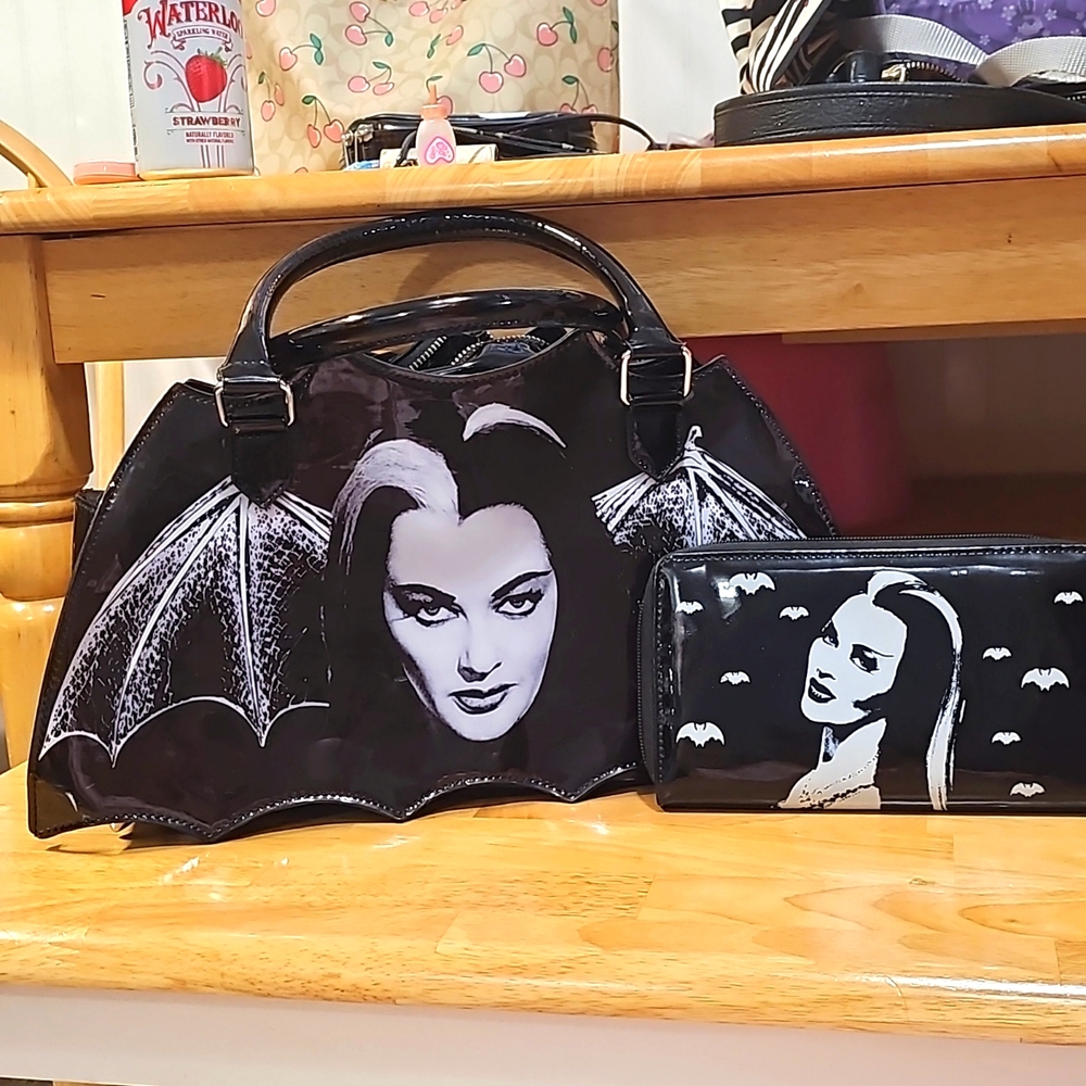 Lily Munster Bat Purse & Wallet